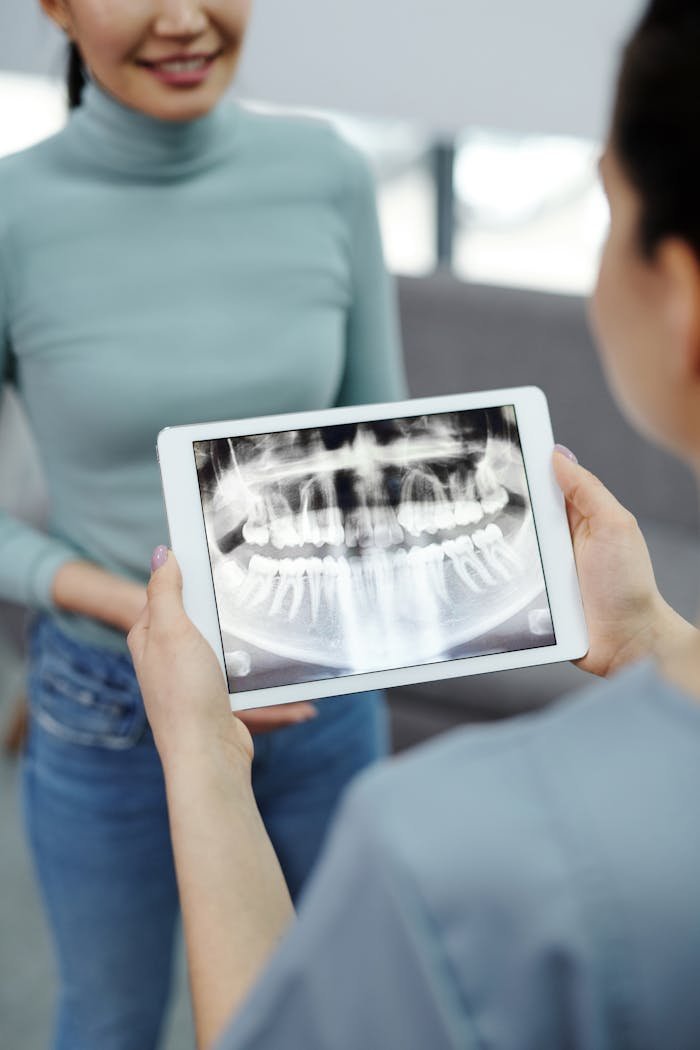 A Tablet with a Dental X-ray
